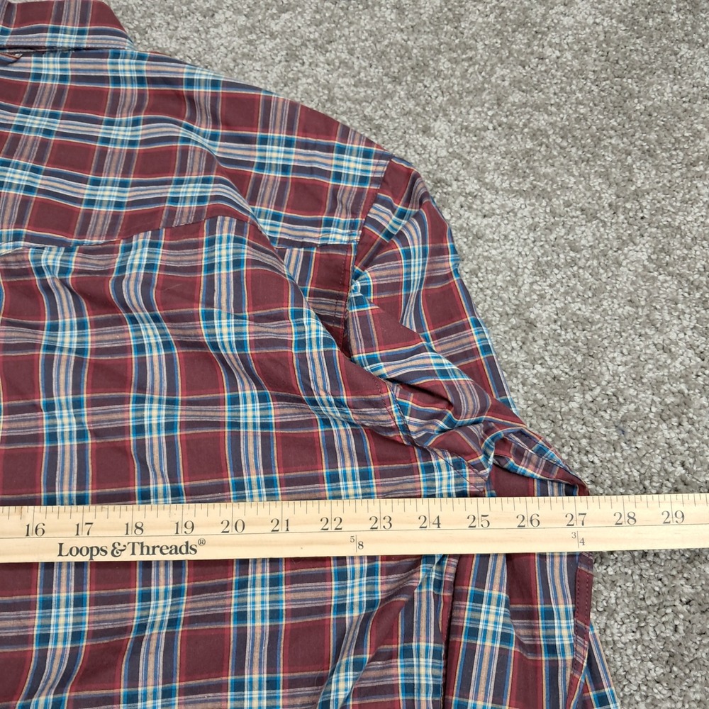 Roper Mens Plaid Western Button Down Shirt Red Blue Cotton 301-378-6062RE Large - Picture 6 of 7
